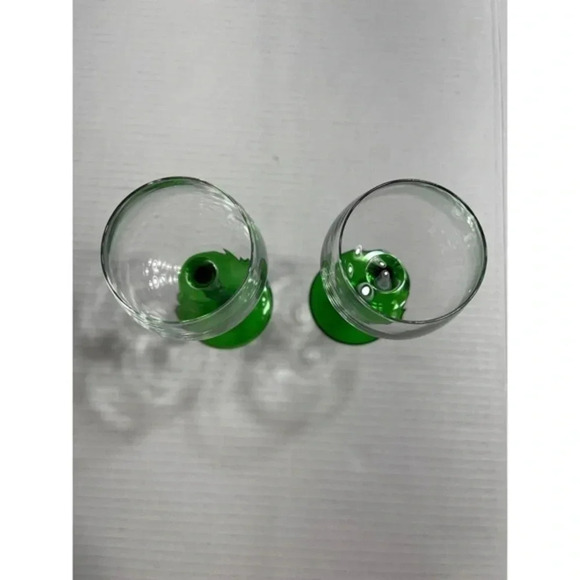 Luminarc Vintage Emerald Green Tall‎ Stem Wine Glasses France Set Of 2 - Picture 4 of 6
